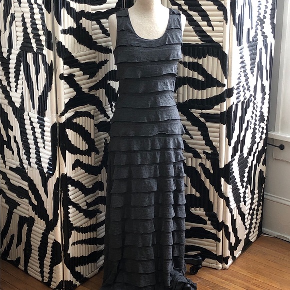 Max Studio Long Gray Layered Bodycon Dress Small - Picture 6 of 6